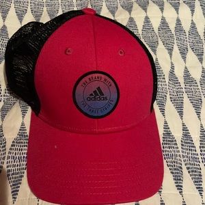 Adidas “the brand with the three stripes” pink hat